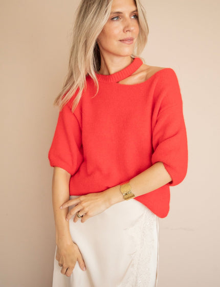 Camille Cut Out Red - Trui - ellemilla