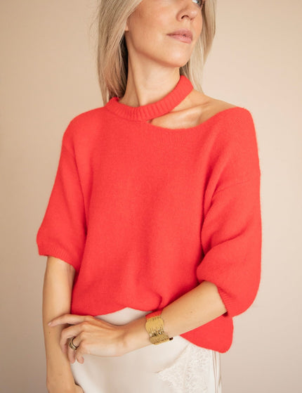 Camille Cut Out Red - Trui - ellemilla