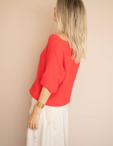 Camille Cut Out Red - Trui - ellemilla