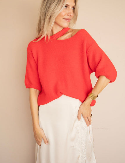 Camille Cut Out Red - Trui - ellemilla