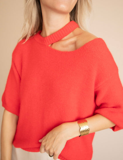 Camille Cut Out Red - Trui - ellemilla