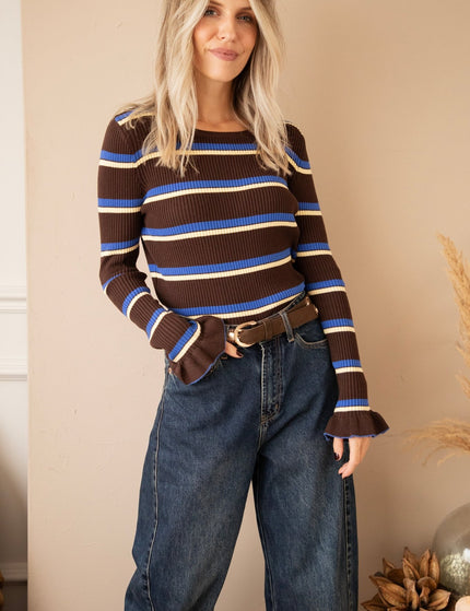 Campus Stripes Brown/Blue - Longsleeve - ellemilla