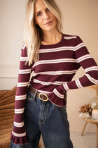 Campus Stripes Burgundy/Pink - Longsleeve - ellemilla