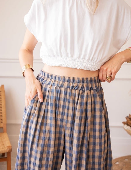 Candy Check Beige/Dark Blue - Broek - ellemilla