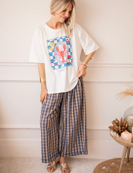 Candy Check Beige/Dark Blue - Broek - ellemilla