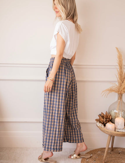 Candy Check Beige/Dark Blue - Broek - ellemilla