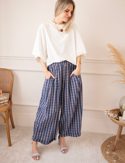 Candy Check Dark Blue - Broek - ellemilla