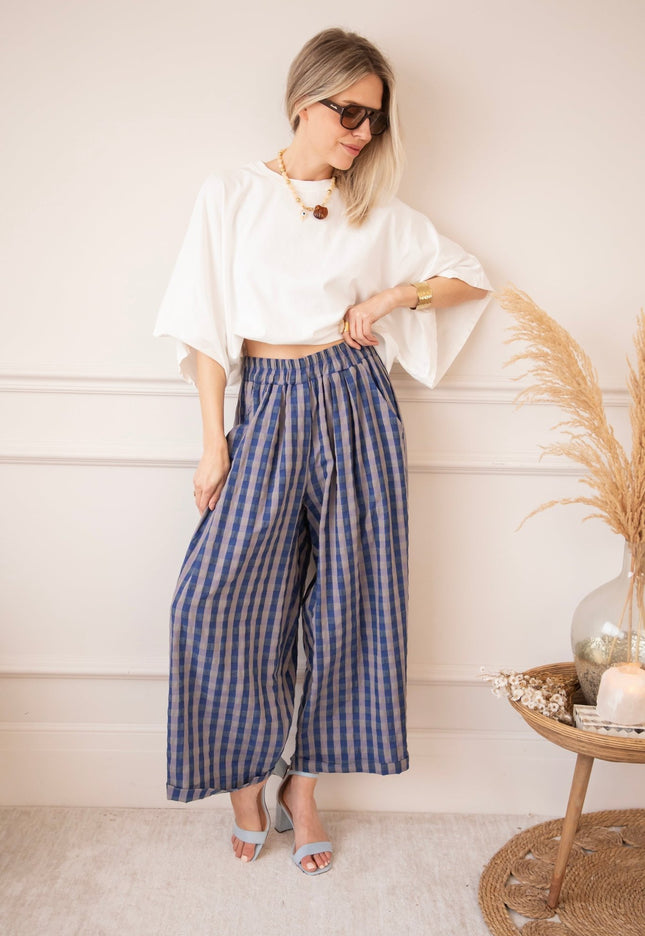 Candy Check Dark Blue - Broek - ellemilla