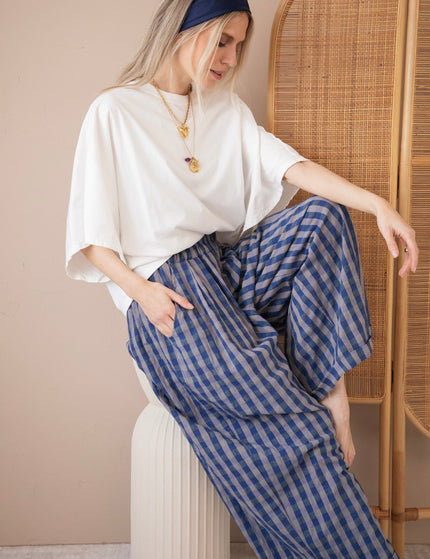 Candy Check Dark Blue - Broek - ellemilla
