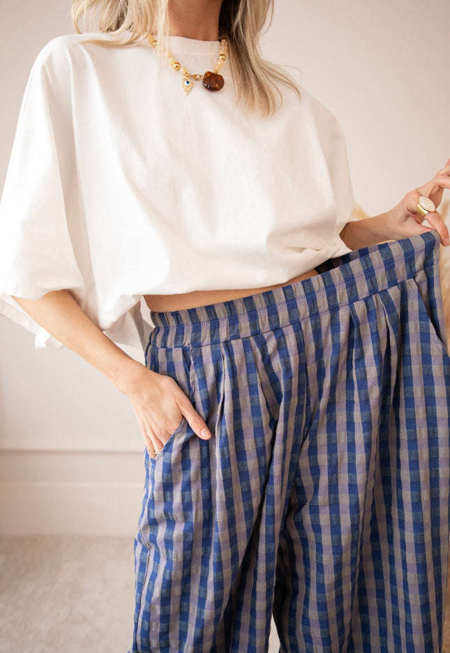 Candy Check Dark Blue - Broek - ellemilla
