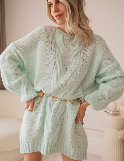 Coco Cable Mint - Sweater Dress - ellemilla
