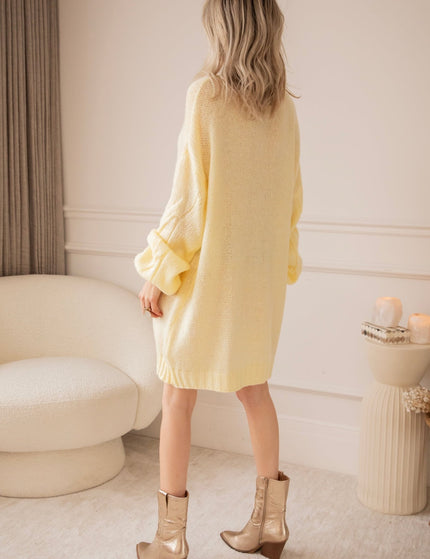 Coco Cable Yellow - Sweater Dress - ellemilla