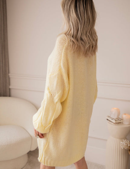 Coco Cable Yellow - Sweater Dress - ellemilla