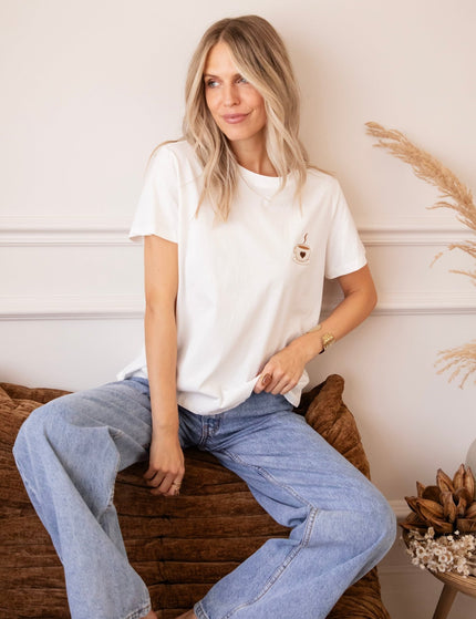 Coffee Lover White/Brown - T-Shirt - ellemilla