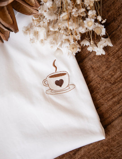Coffee Lover White/Brown - T-Shirt - ellemilla
