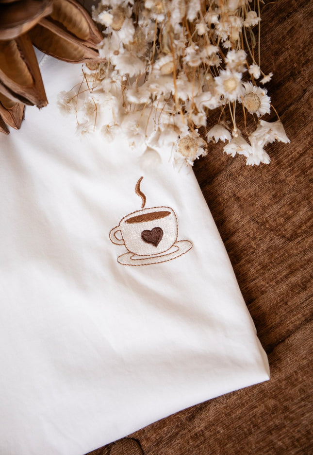 Coffee Lover White/Brown - T-Shirt - ellemilla