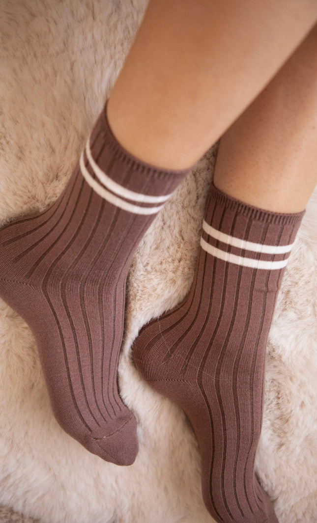 Cozy Lines Hazelnut - Sokken - ellemilla