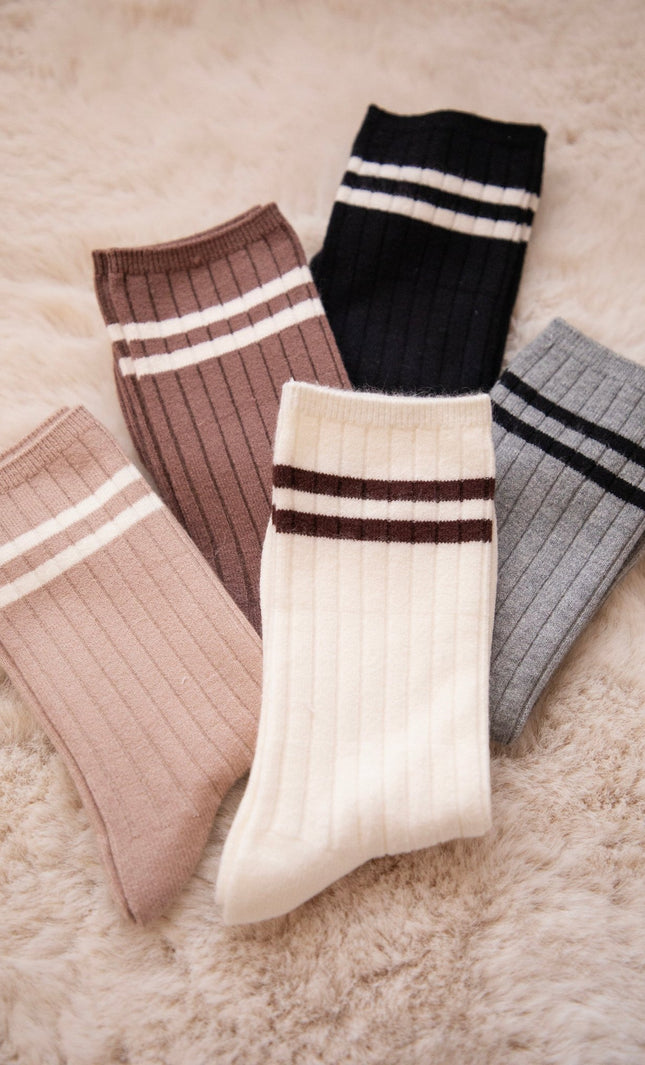 Cozy Lines Taupe - Sokken - ellemilla