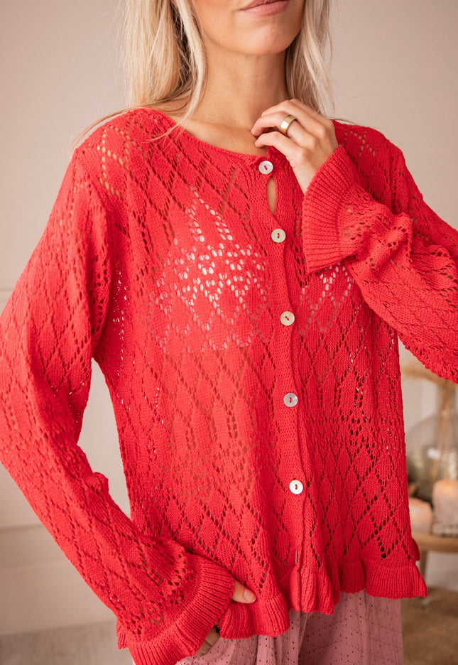 Crochet Charm Red - Vest - ellemilla