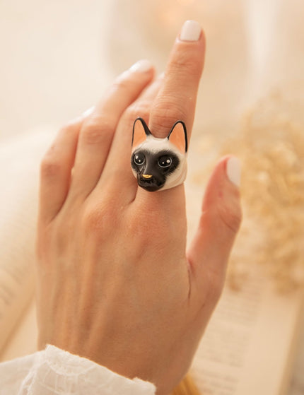 Dalah Cat Beige/Black - Ring - ellemilla