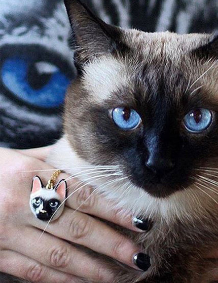 Dalah Cat Beige/Black - Ring - ellemilla