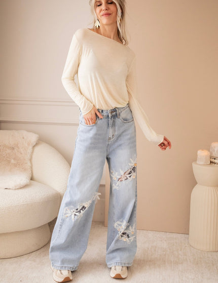 Delilah Lace Blue - Jeans - ellemilla