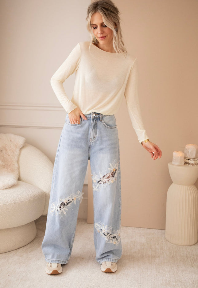 Delilah Lace Blue - Jeans - ellemilla