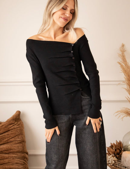 Donna Draped Black - Longsleeve - ellemilla