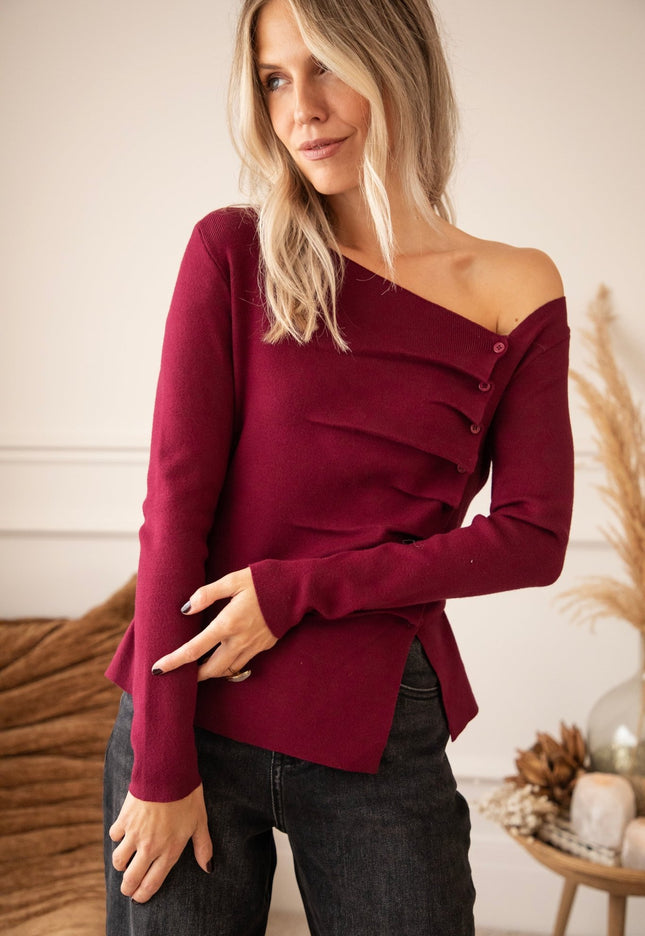 Donna Draped Burgundy - Longsleeve - ellemilla
