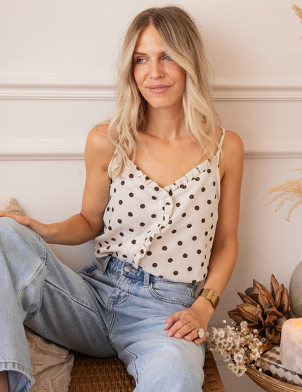 Dora Dot Beige/Brown - Top - ellemilla