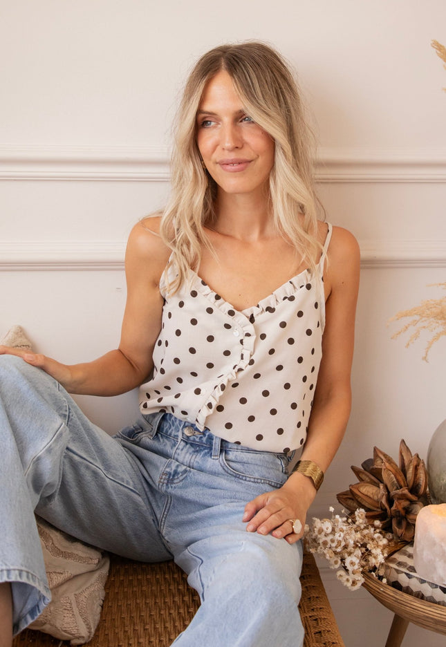 Dora Dot Beige/Brown - Top - ellemilla