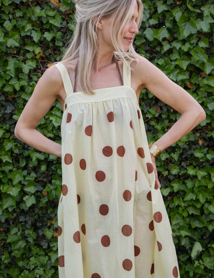 Dots Of Sunshine Butter Yellow/Brown - Jurk - ellemilla