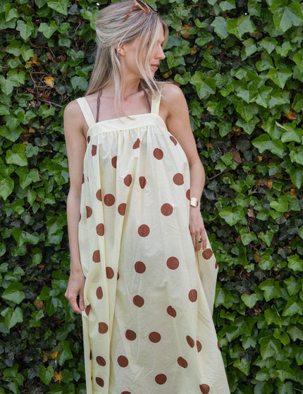 Dots Of Sunshine Butter Yellow/Brown - Jurk - ellemilla