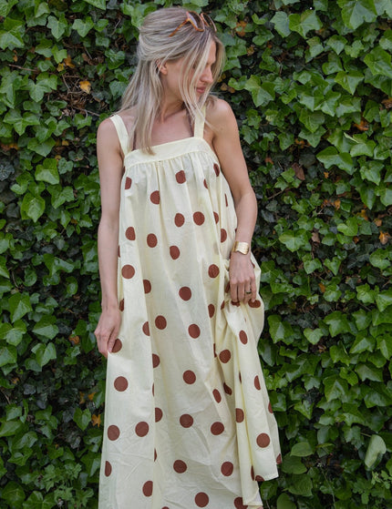 Dots Of Sunshine Butter Yellow/Brown - Jurk - ellemilla