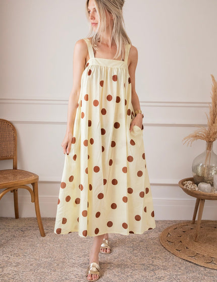 Dots Of Sunshine Butter Yellow/Brown - Jurk - ellemilla