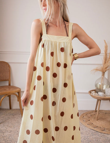 Dots Of Sunshine Butter Yellow/Brown - Jurk - ellemilla