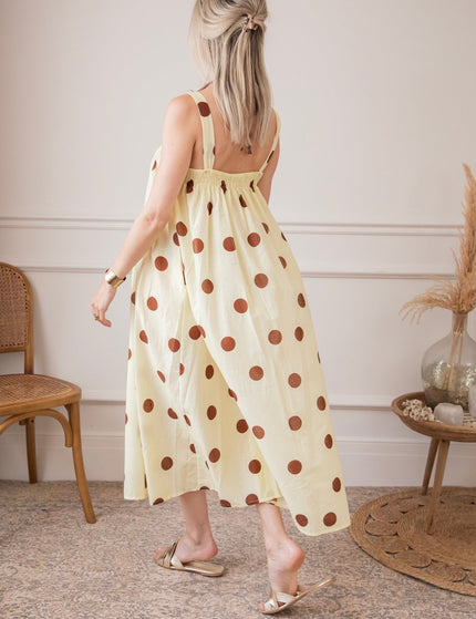 Dots Of Sunshine Butter Yellow/Brown - Jurk - ellemilla
