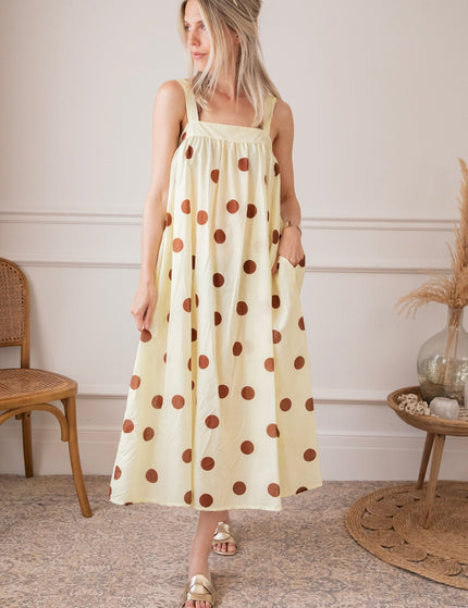 Dots Of Sunshine Butter Yellow/Brown - Jurk - ellemilla
