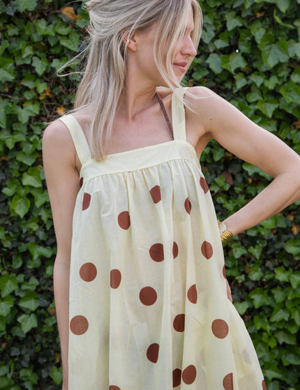 Dots Of Sunshine Butter Yellow/Brown - Jurk - ellemilla