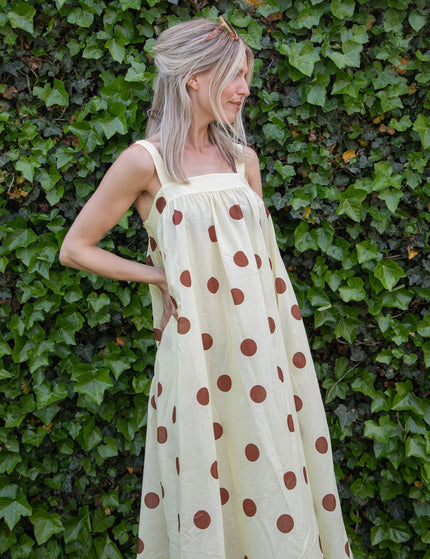 Dots Of Sunshine Butter Yellow/Brown - Jurk - ellemilla