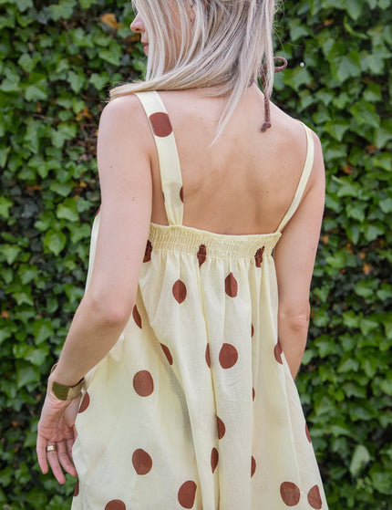 Dots Of Sunshine Butter Yellow/Brown - Jurk - ellemilla