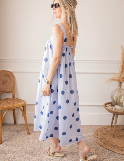 Dots Of Sunshine Soft Blue/Dark Blue - Jurk - ellemilla