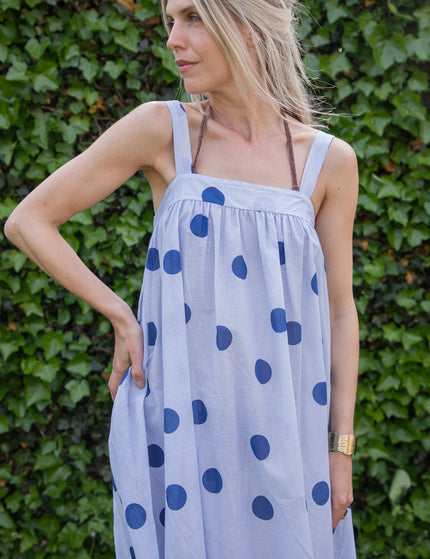 Dots Of Sunshine Soft Blue/Dark Blue - Jurk - ellemilla