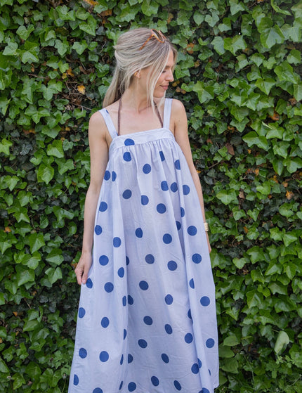 Dots Of Sunshine Soft Blue/Dark Blue - Jurk - ellemilla