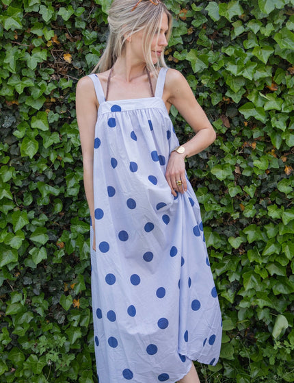 Dots Of Sunshine Soft Blue/Dark Blue - Jurk - ellemilla