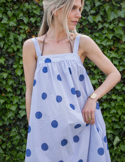 Dots Of Sunshine Soft Blue/Dark Blue - Jurk - ellemilla