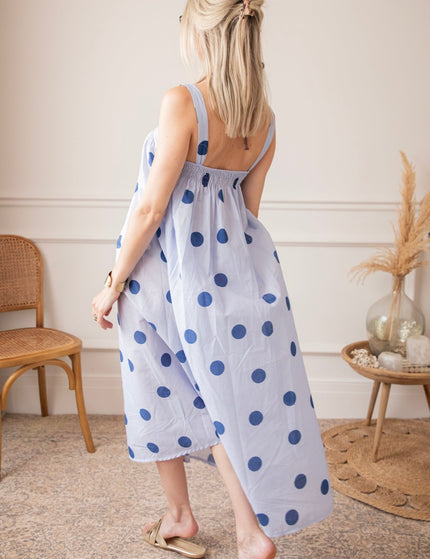 Dots Of Sunshine Soft Blue/Dark Blue - Jurk - ellemilla