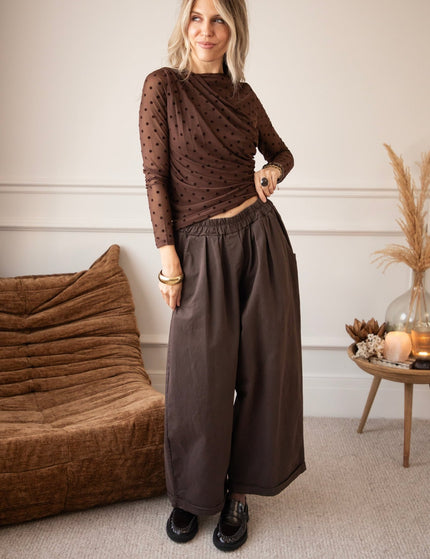 Drapped In Dots Brown - Longsleeve - ellemilla