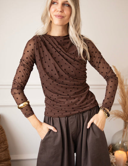 Drapped In Dots Brown - Longsleeve - ellemilla