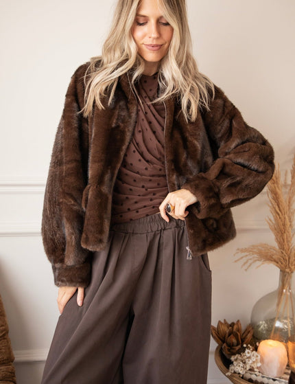 Drapped In Dots Brown - Longsleeve - ellemilla